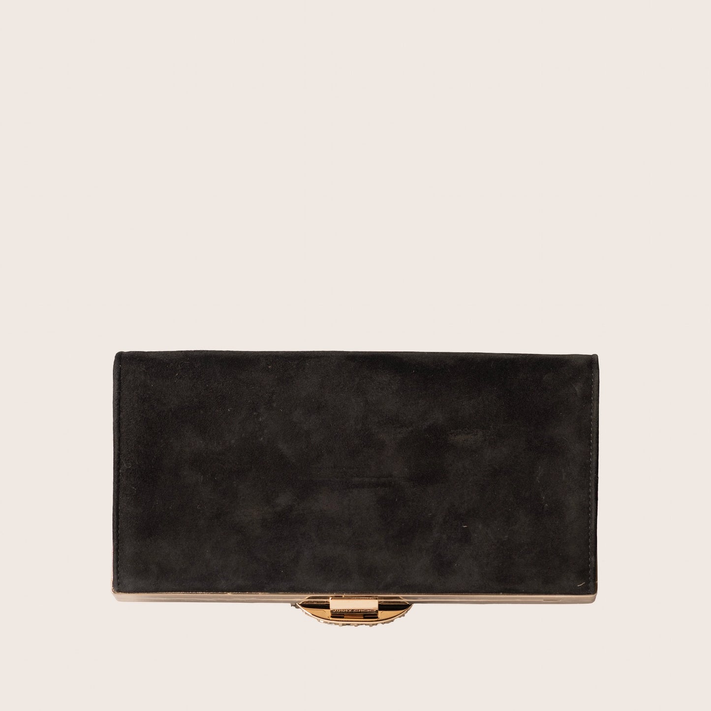 Jimmy Choo Black Leonis Suede Clutch Bag
