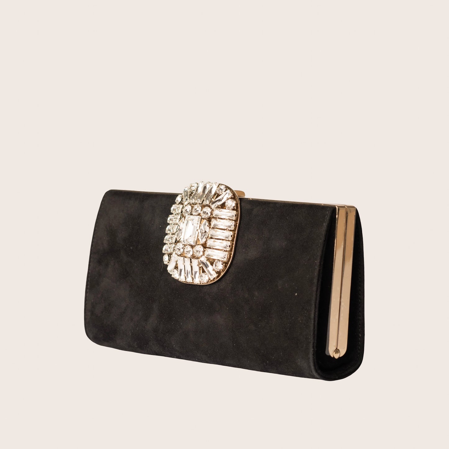 Jimmy Choo Black Leonis Suede Clutch Bag