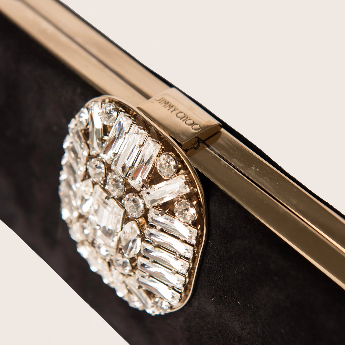Jimmy Choo Black Leonis Suede Clutch Bag
