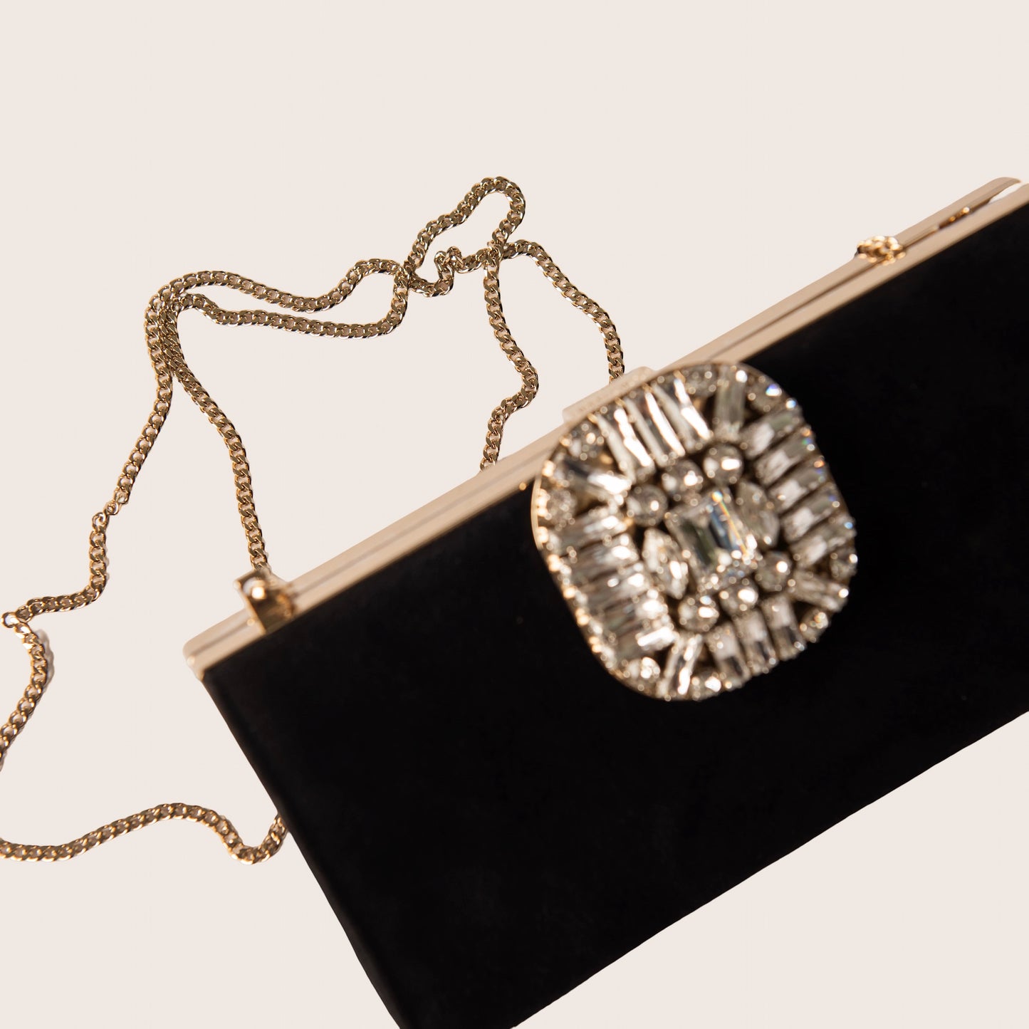 Jimmy Choo Black Leonis Suede Clutch Bag