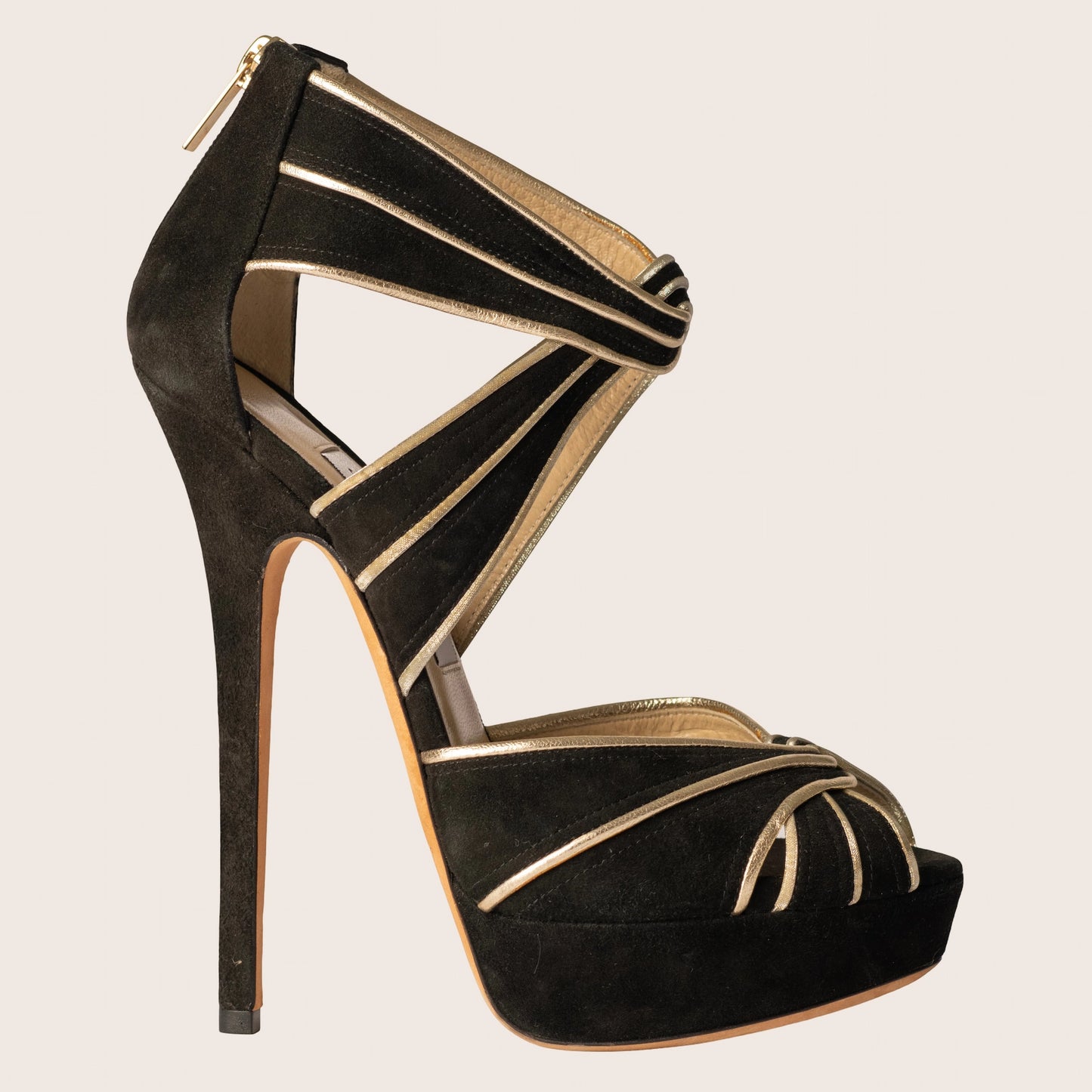 Jimmy Choo Suede Leather Trim Embellishment Pumps - Black
