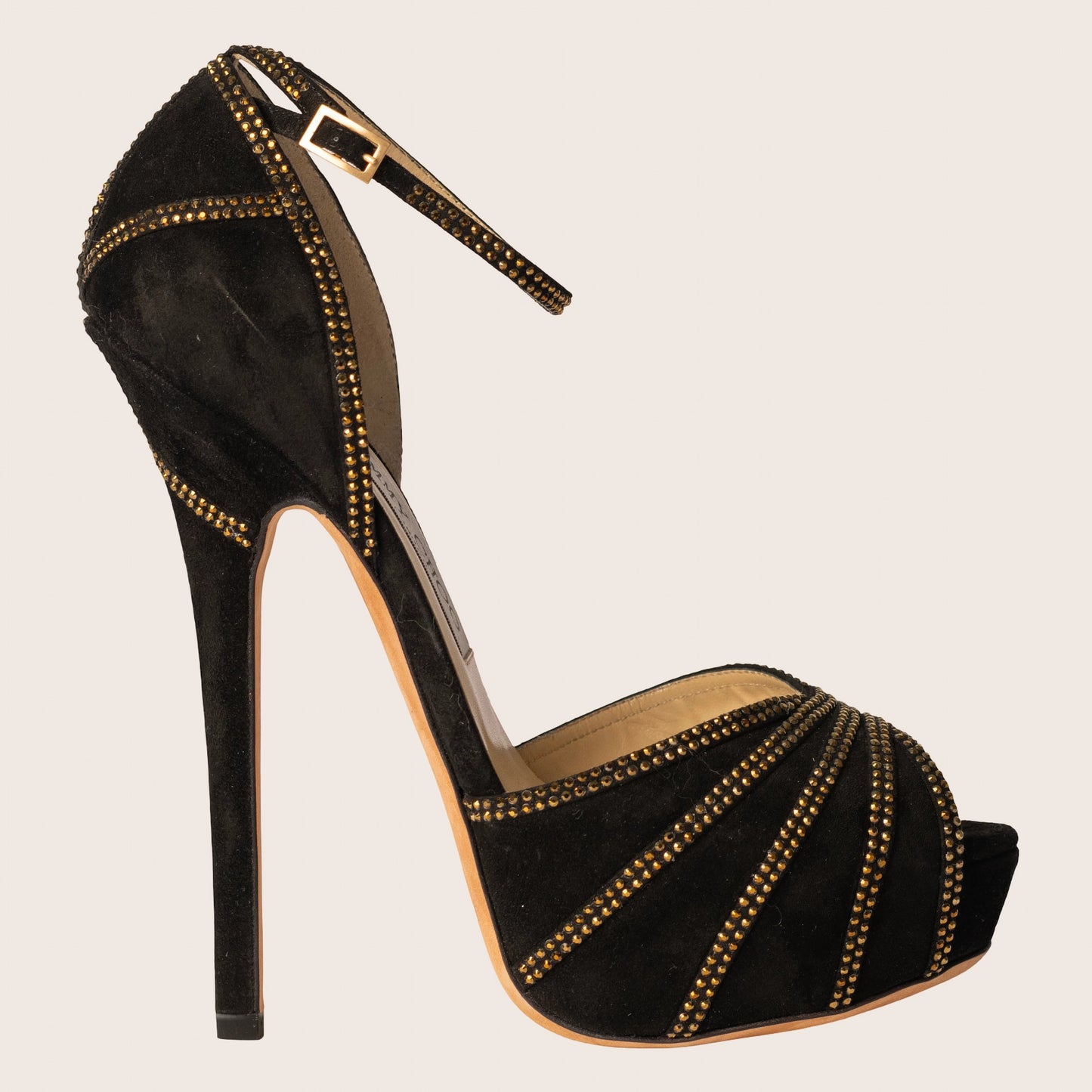 Jimmy Choo Black Suede Kalpa Ankle Strap Sandals