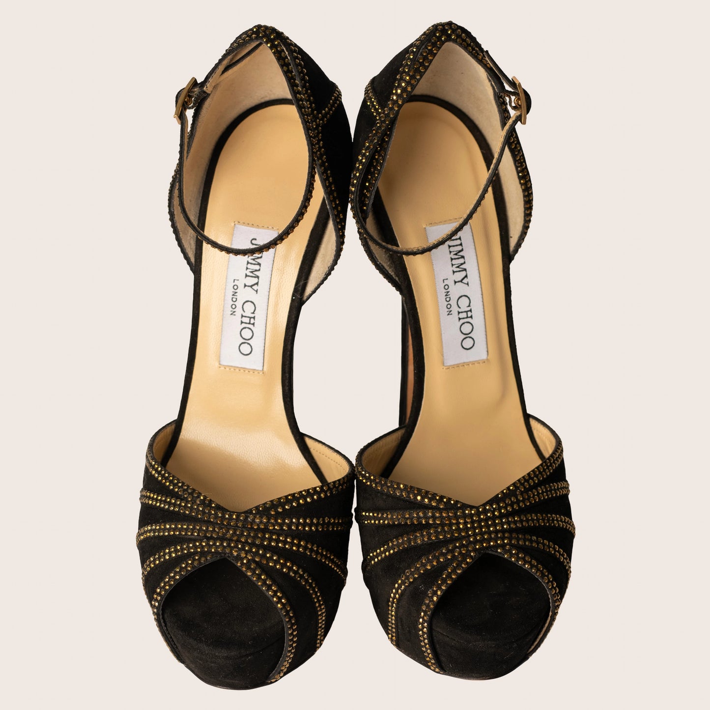 Jimmy Choo Black Suede Kalpa Ankle Strap Sandals