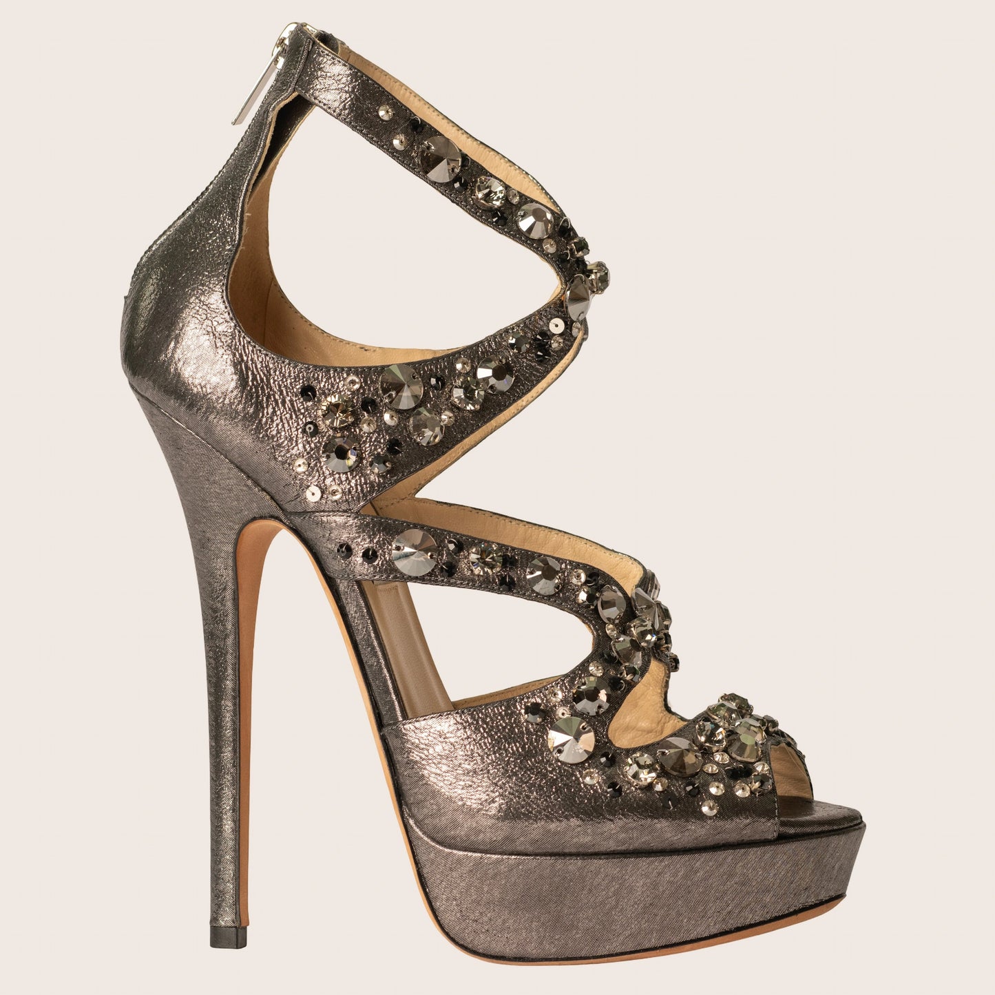 Jimmy Choo Glitter Leather Sandals - The Zafira