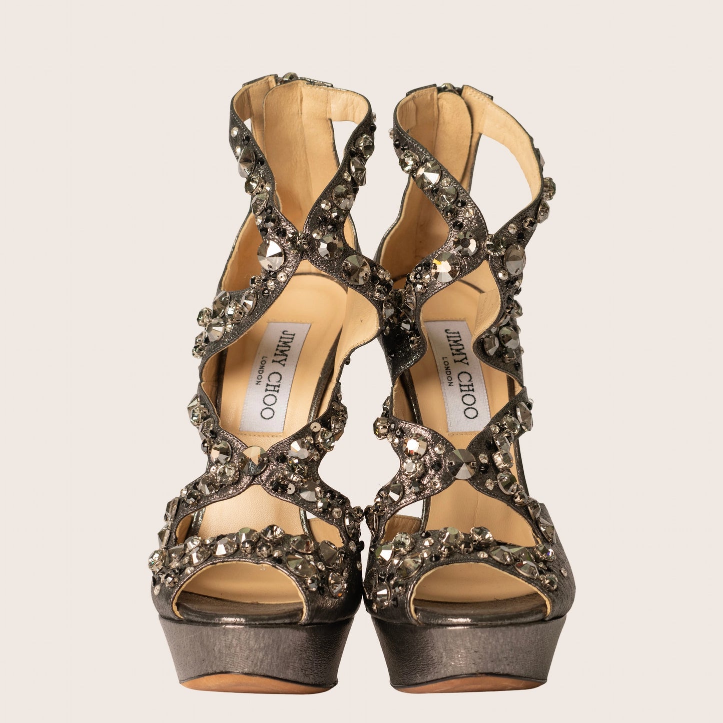 Jimmy Choo Glitter Leather Sandals - The Zafira