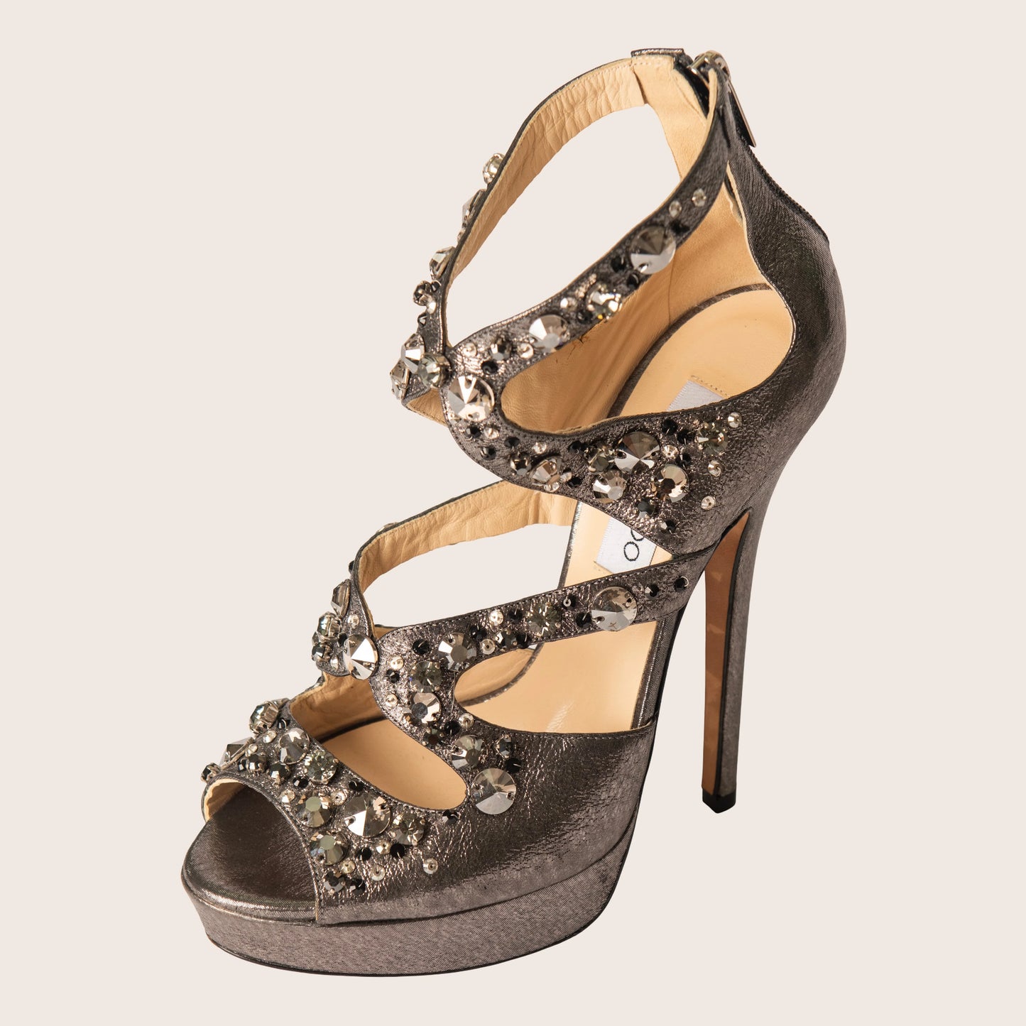 Jimmy Choo Glitter Leather Sandals - The Zafira