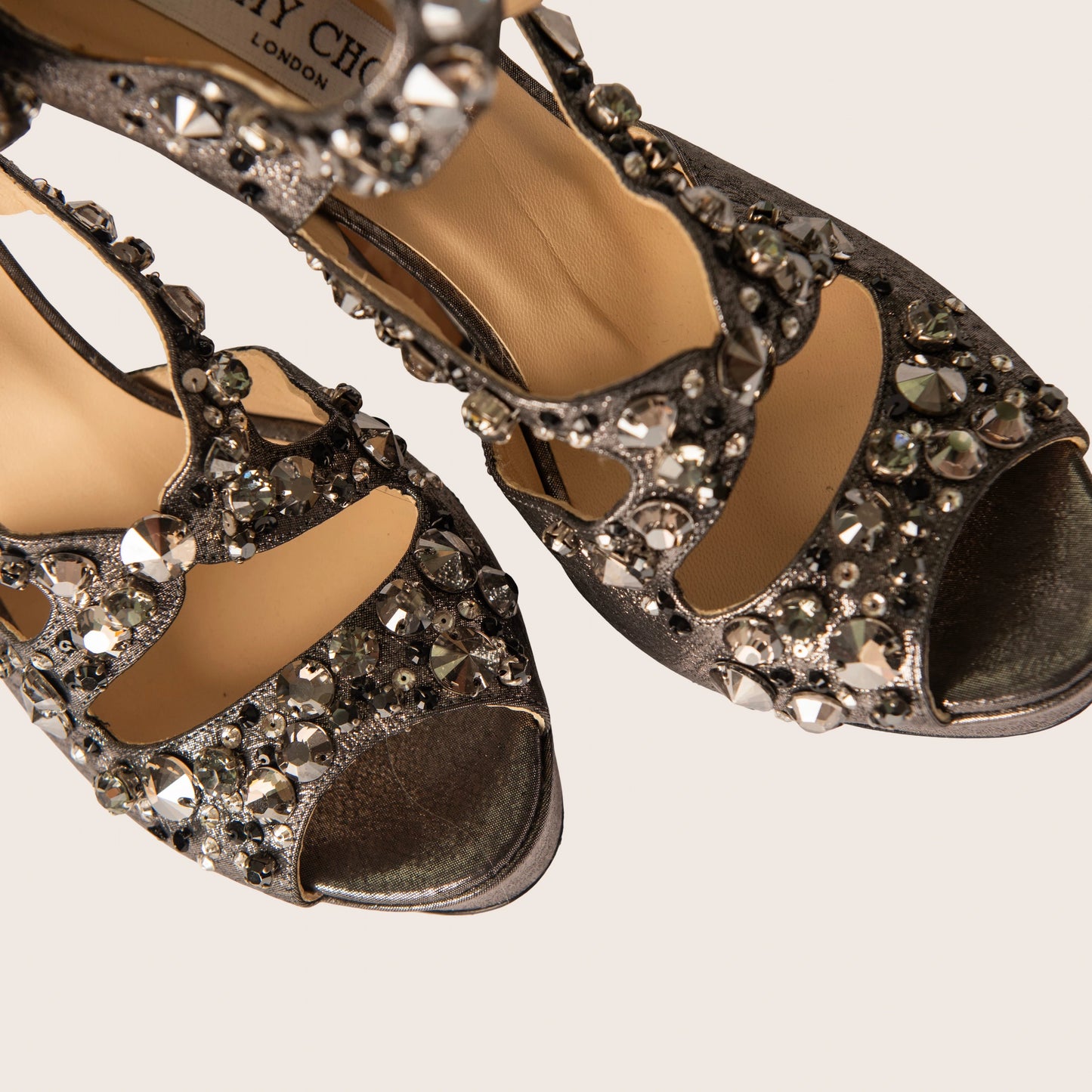 Jimmy Choo Glitter Leather Sandals - The Zafira
