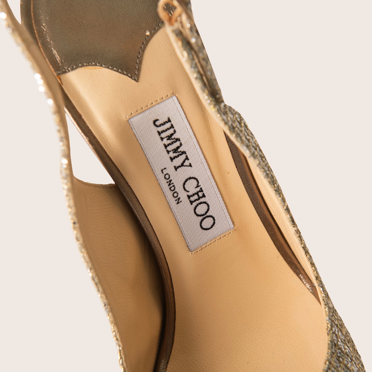 Jimmy Choo Vita Glitter Fabric Slingback Platform Sandals