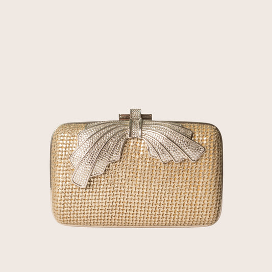 Judith Leiber Ribbon Bow Crystal Clutch
