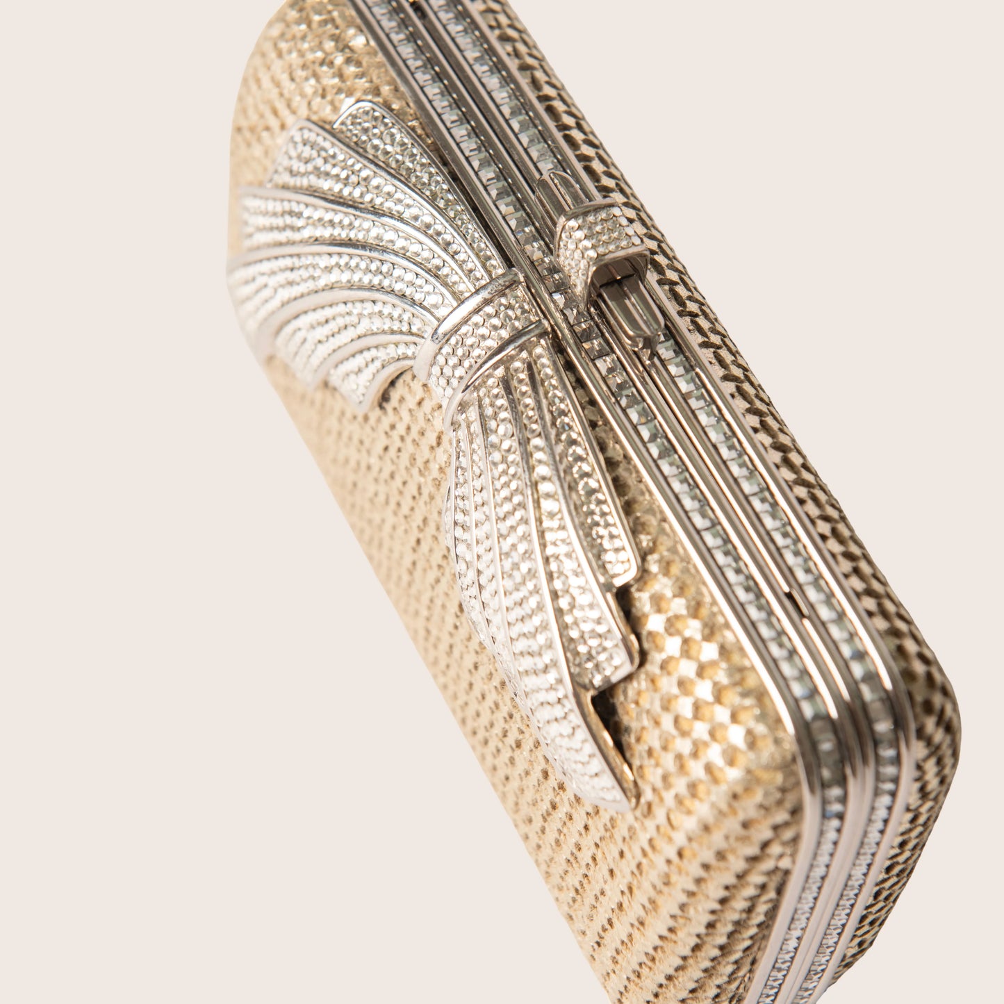 Judith Leiber Ribbon Bow Crystal Clutch