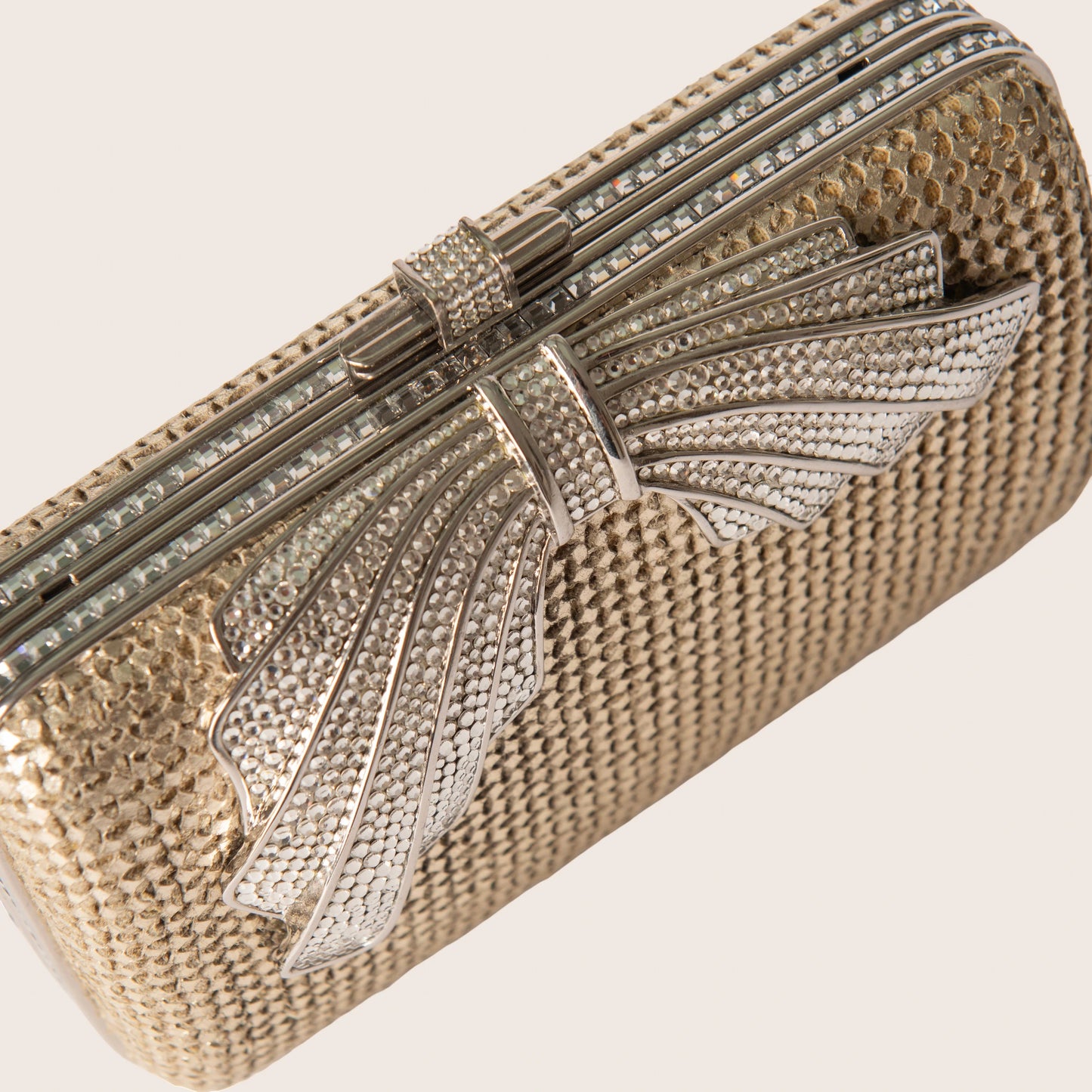 Judith Leiber Ribbon Bow Crystal Clutch