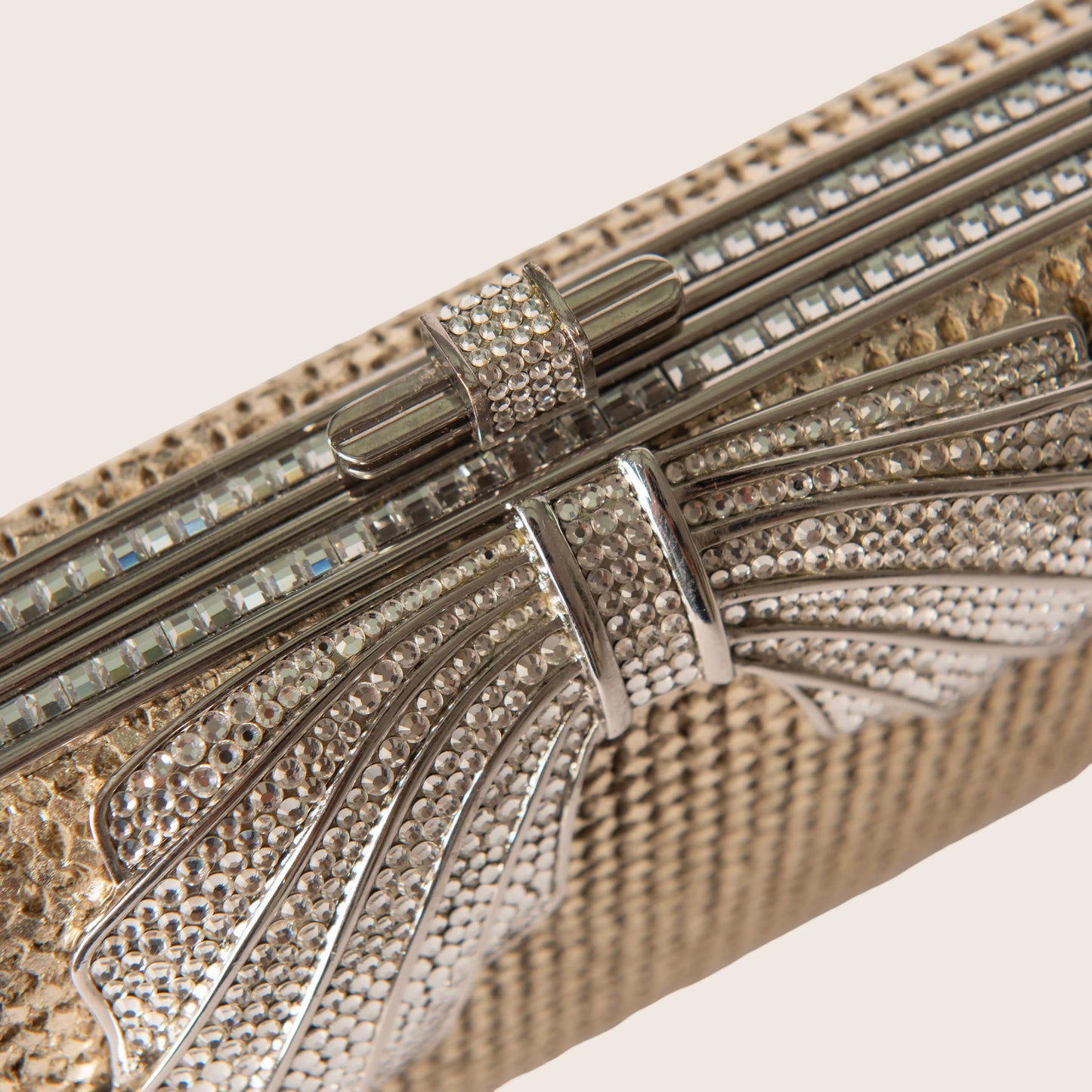Judith Leiber Ribbon Bow Crystal Clutch