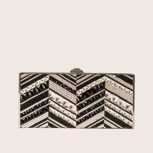 Judith Leiber Zebra Minaudière Crystal Clutch