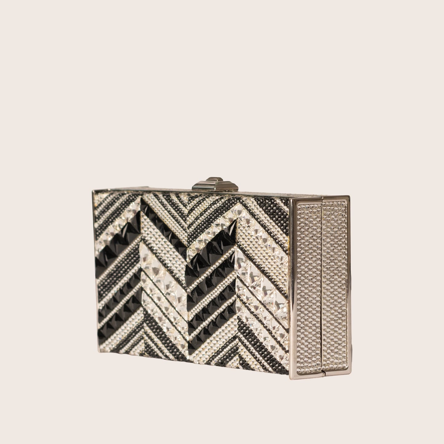 Judith Leiber Zebra Minaudière Crystal Clutch