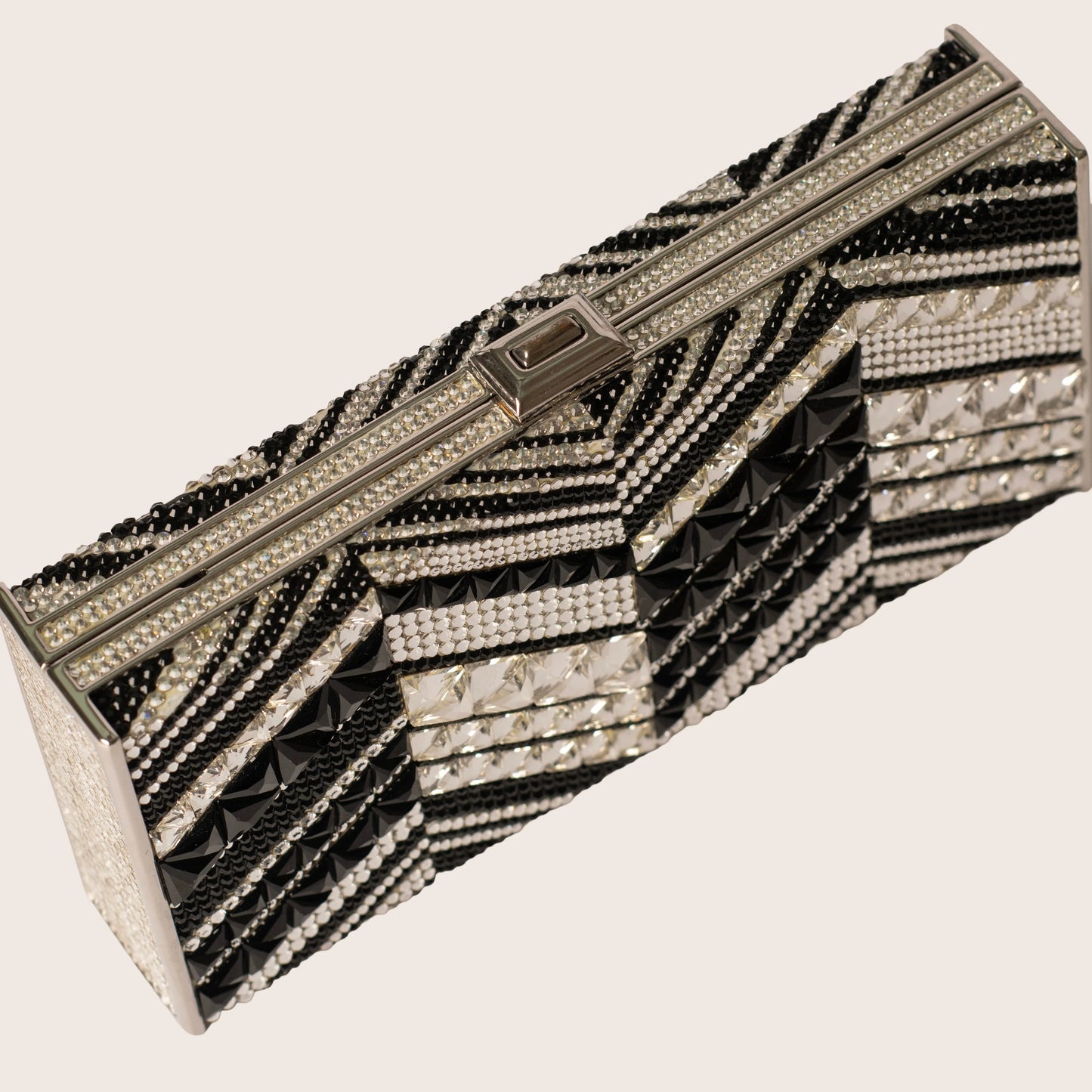 Judith Leiber Zebra Minaudière Crystal Clutch