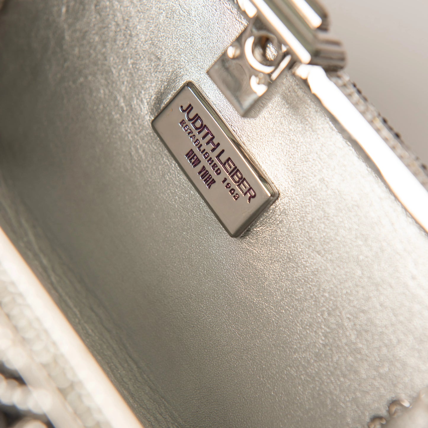 Judith Leiber Zebra Minaudière Crystal Clutch