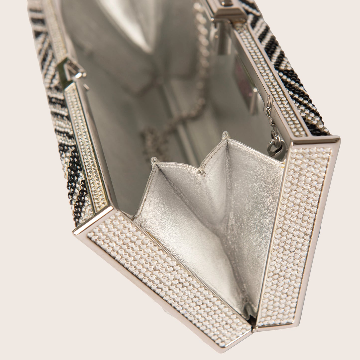 Judith Leiber Zebra Minaudière Crystal Clutch