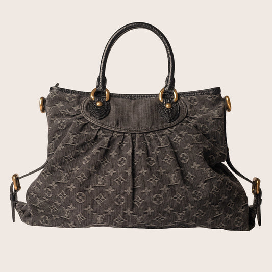 Louis Vuitton Black Monogram Denim Neo Cabby MM