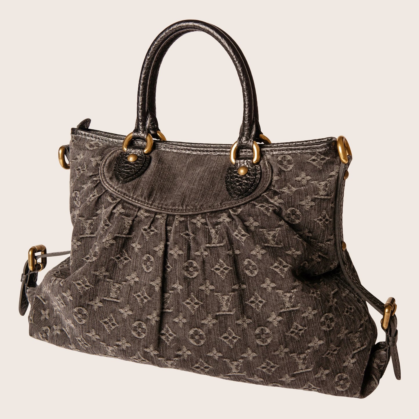 Louis Vuitton Black Monogram Denim Neo Cabby MM