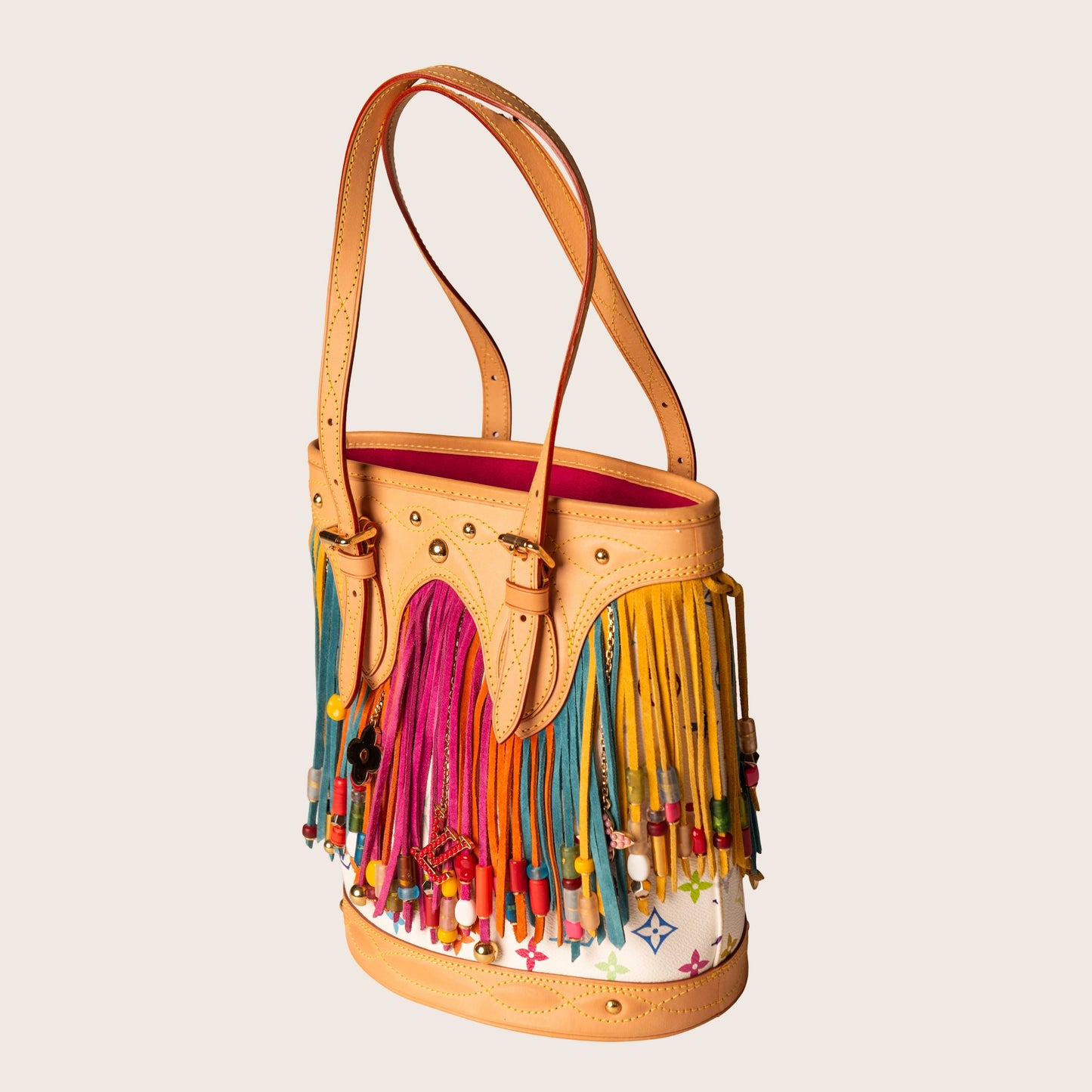 Louis Vuitton Multicolor Fringe Bucket Bag