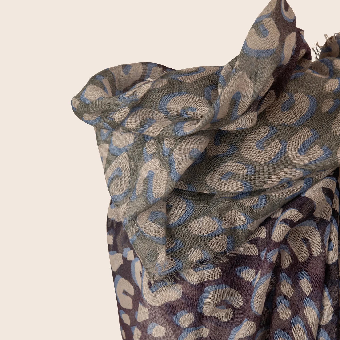 Louis Vuitton Leopard Print and Red Logo Scarf