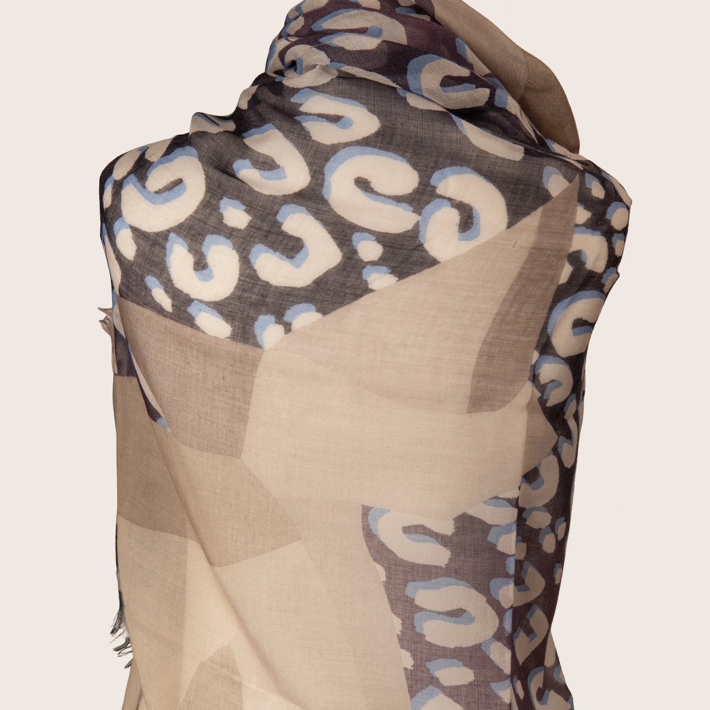 Louis Vuitton Leopard Print and Red Logo Scarf