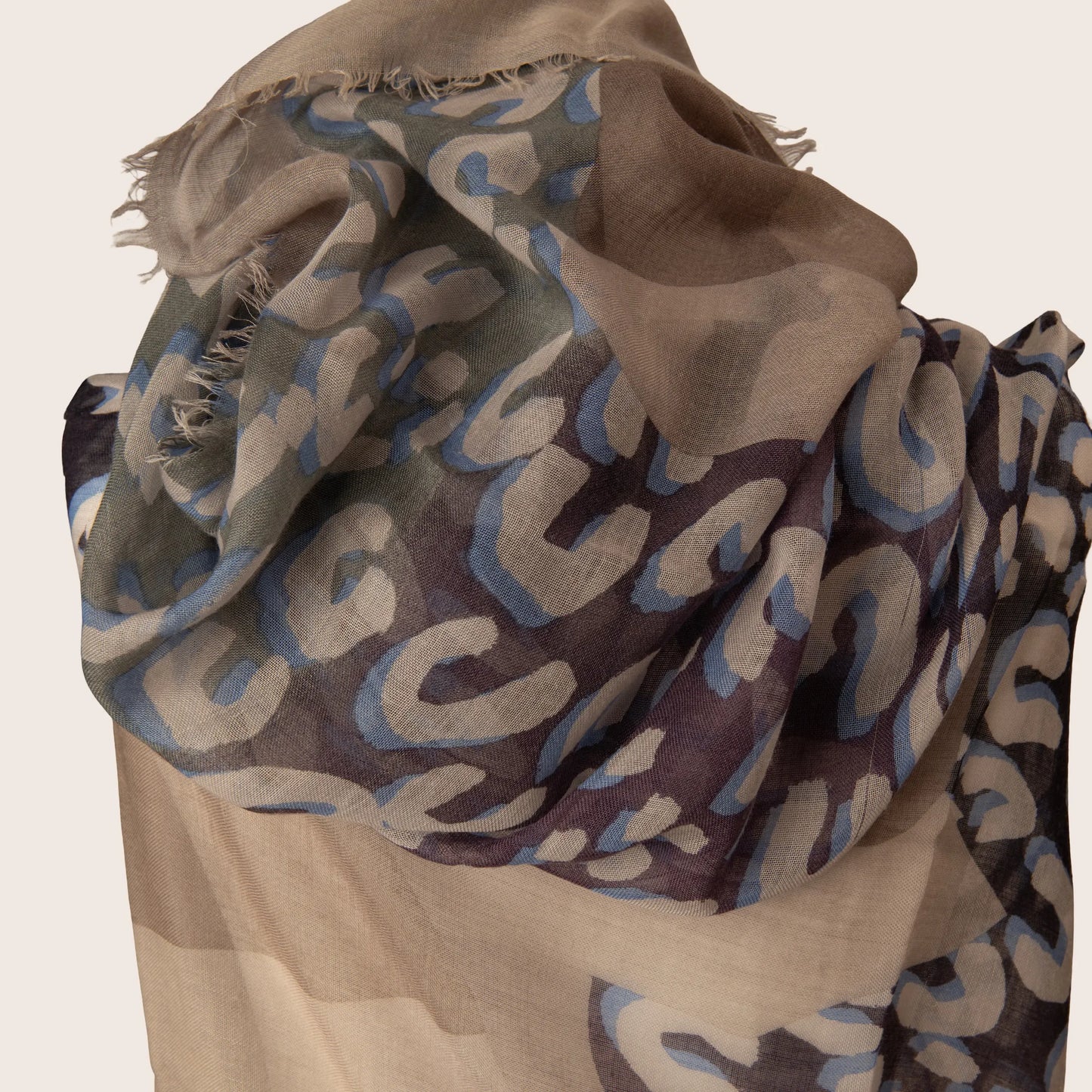 Louis Vuitton Leopard Print and Red Logo Scarf