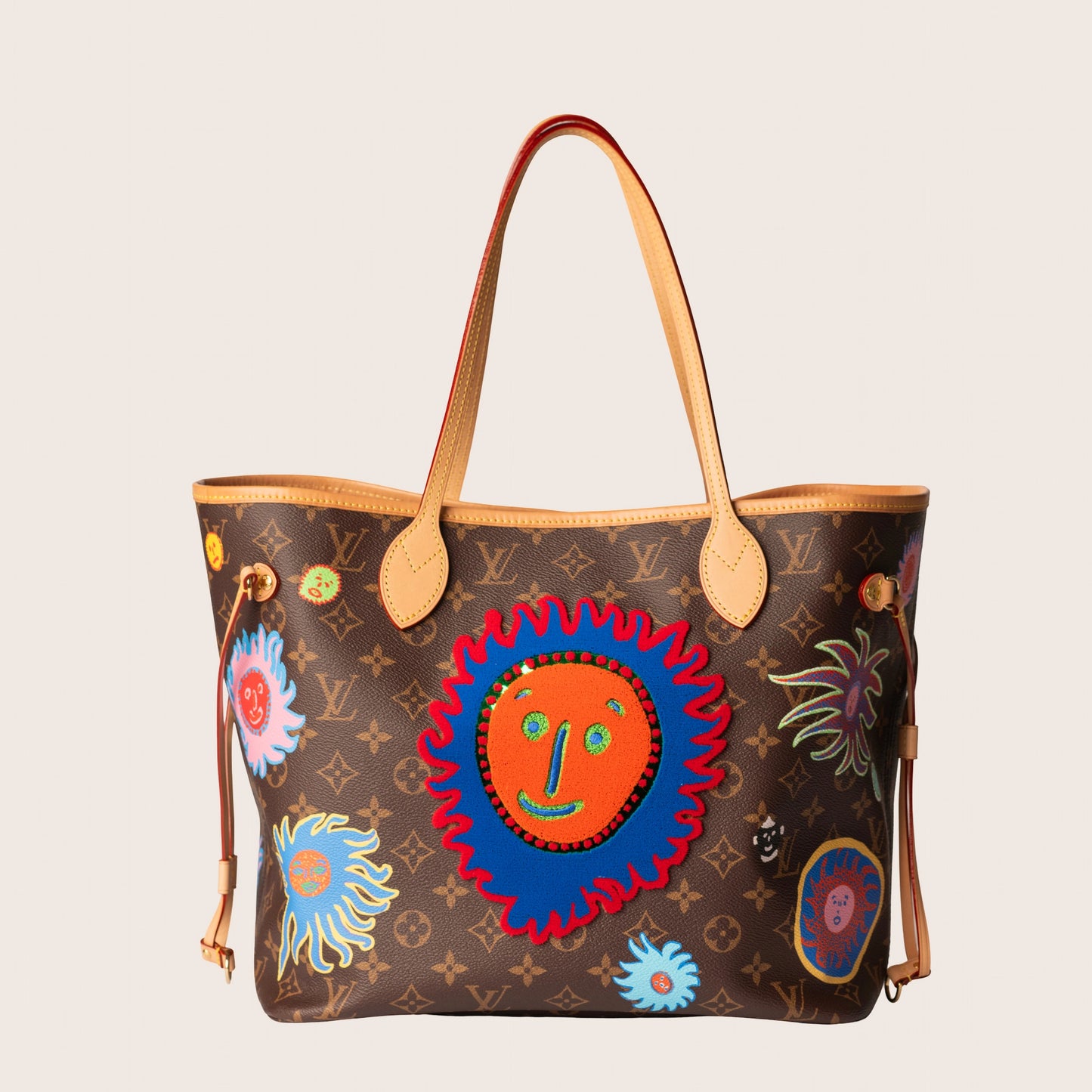 Louis Vuitton Neverfull NM Tote Yayoi Kusama Faces Monogram Canvas MM