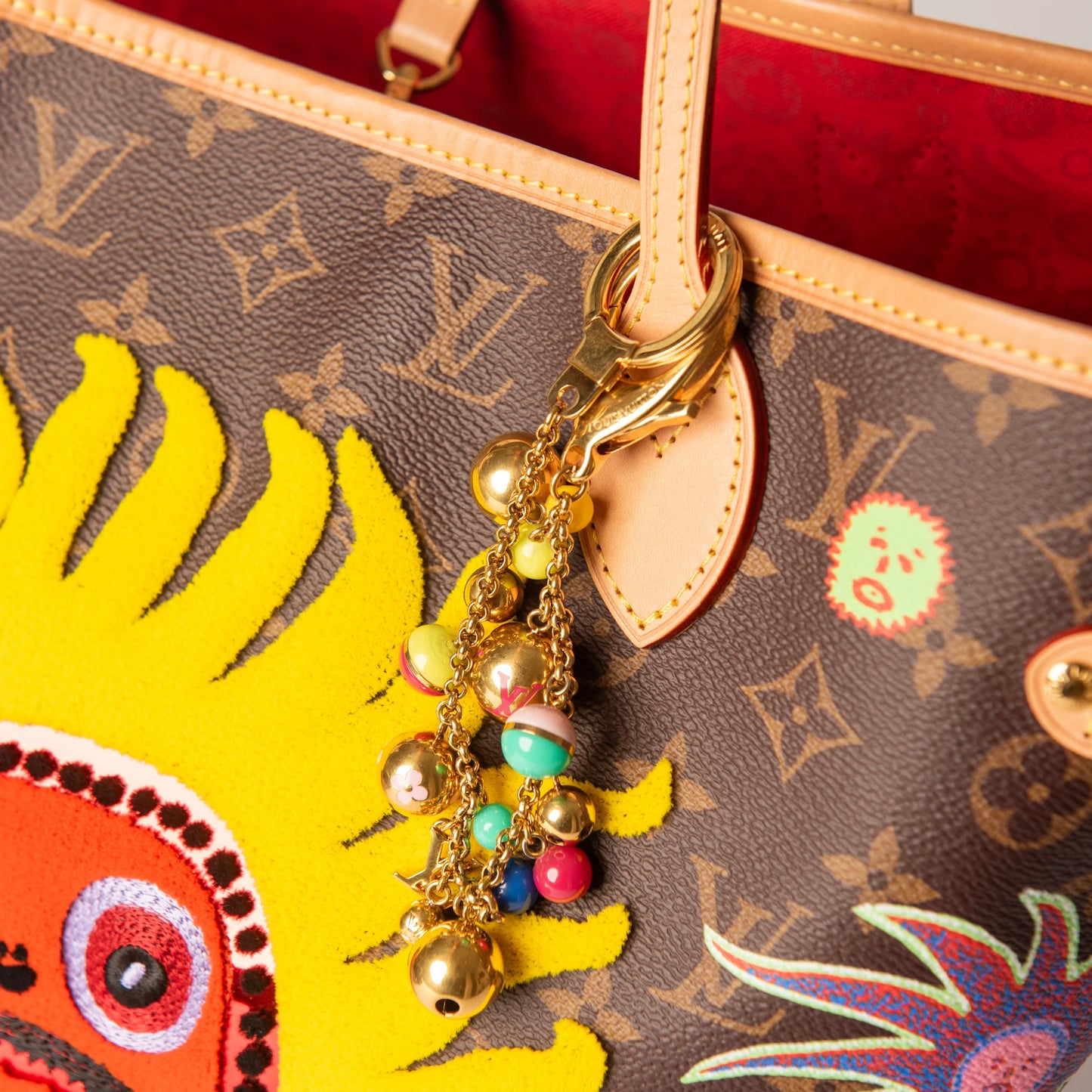 Louis Vuitton Neverfull NM Tote Yayoi Kusama Faces Monogram Canvas MM