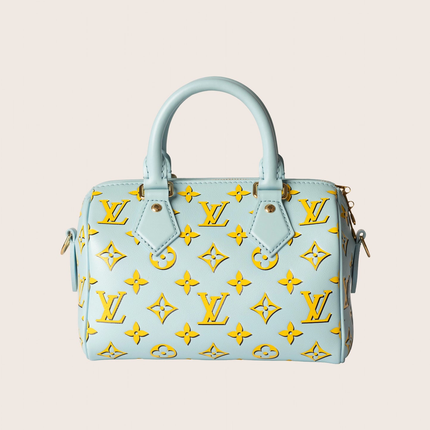 Louis Vuitton Empreinte Monogram Speedy Bandouliere 20 Baby Blue
