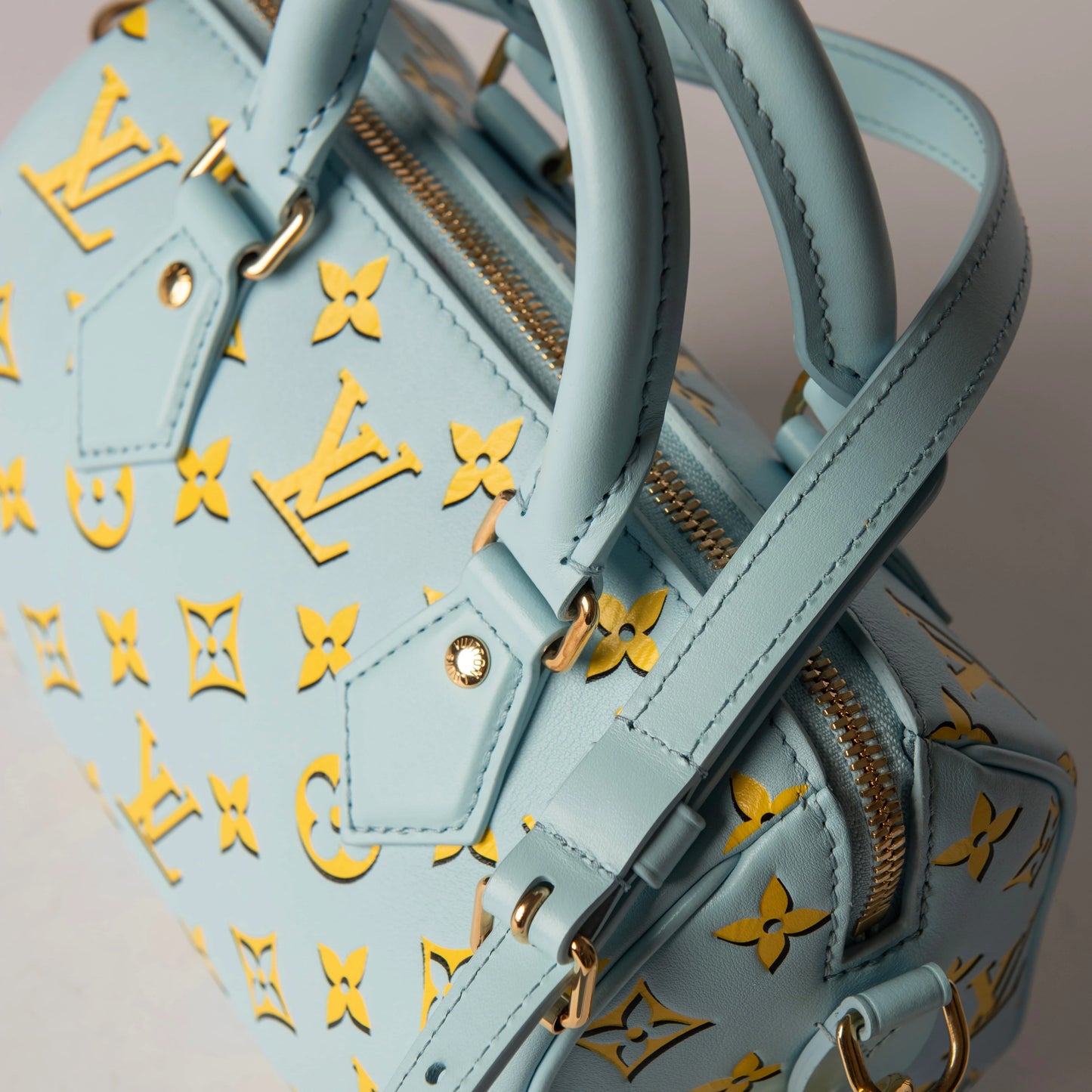 Louis Vuitton Empreinte Monogram Speedy Bandouliere 20 Baby Blue