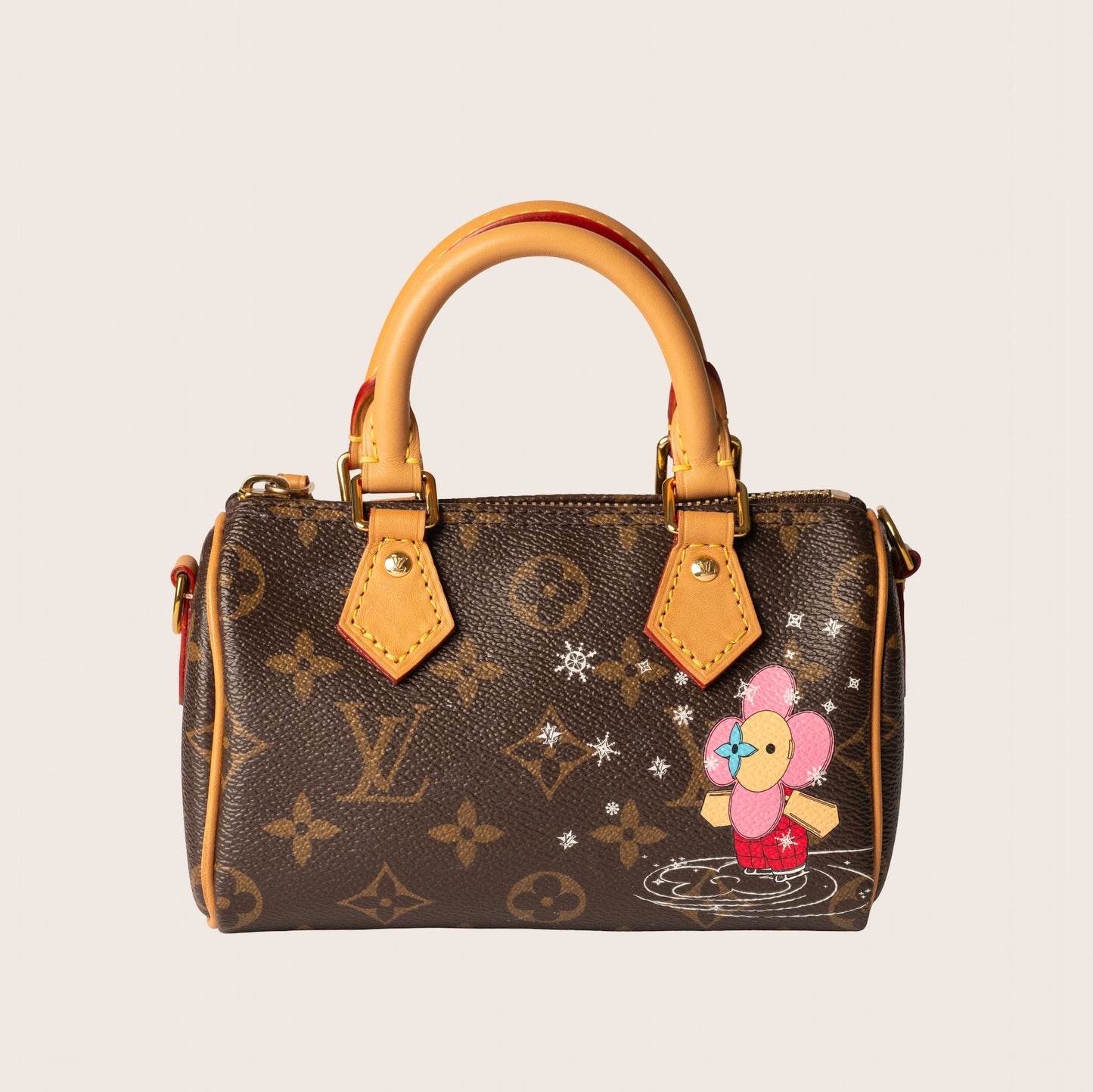 Louis Vuitton Nano Speedy Monogram with Vivienne Snowflake Illustration