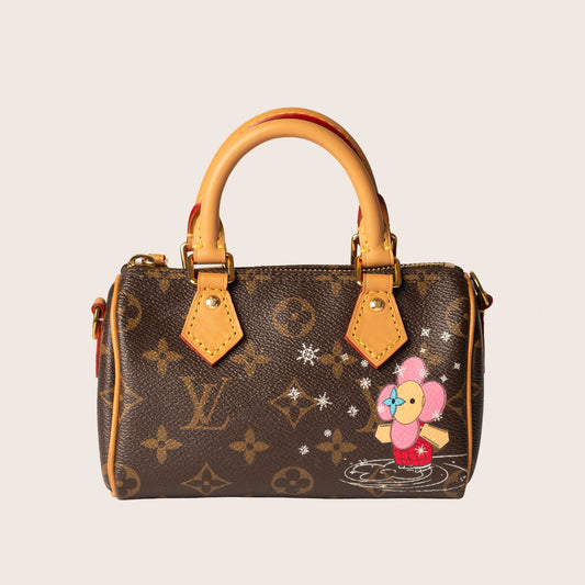 Louis Vuitton Nano Speedy Monogram with Vivienne Snowflake Illustration