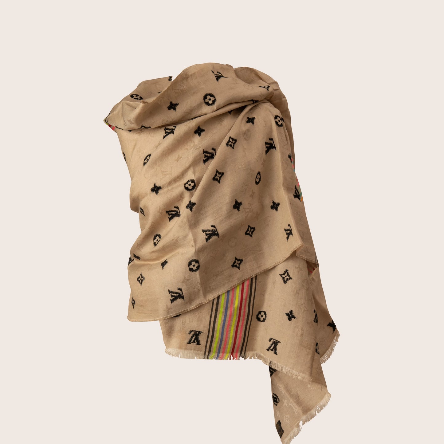 Louis Vuitton Monogram and Stripes Scarf