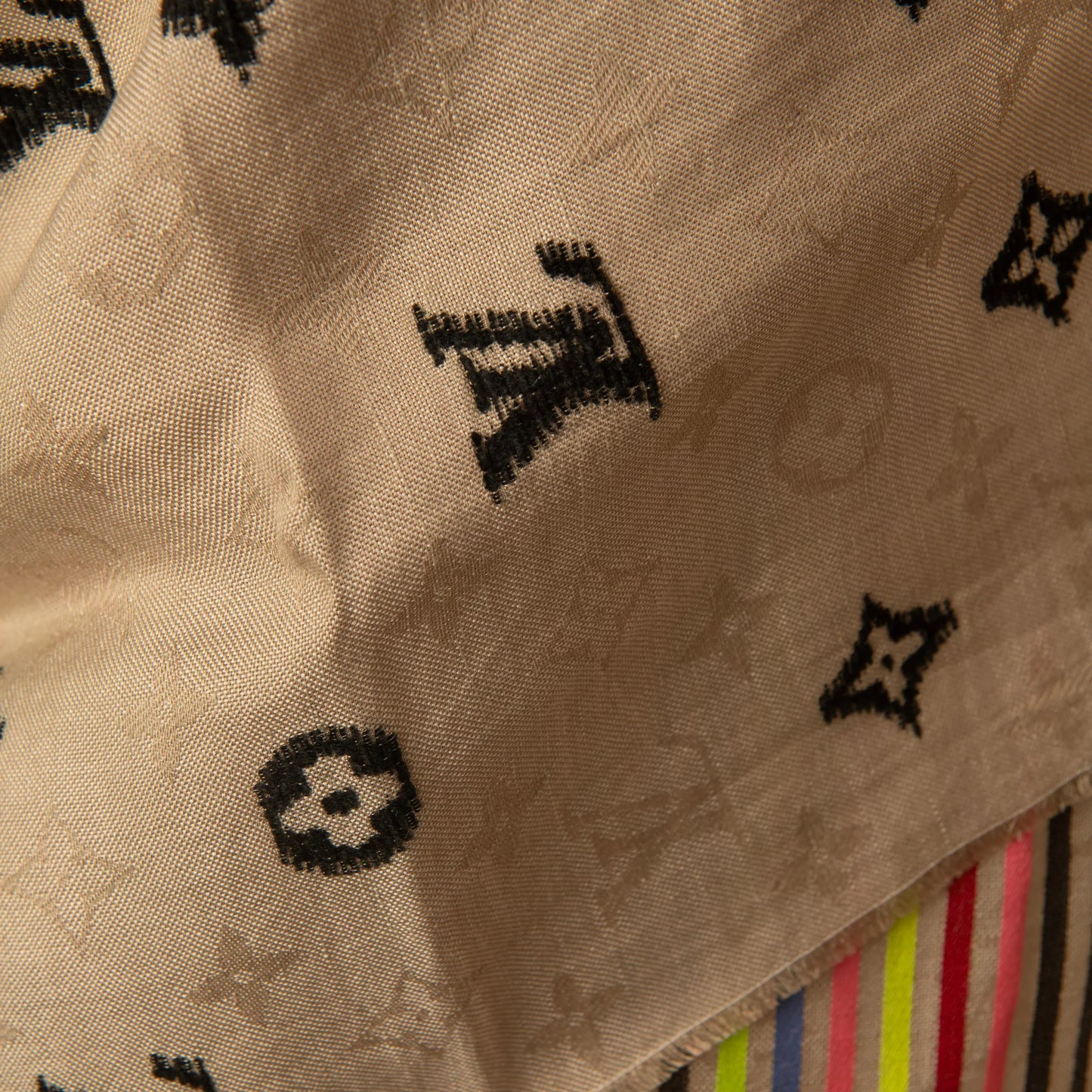 Louis Vuitton Monogram and Stripes Scarf