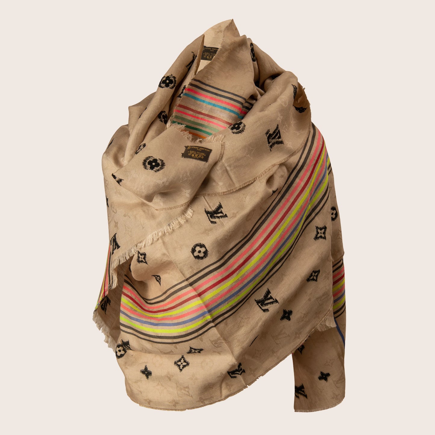 Louis Vuitton Monogram and Stripes Scarf