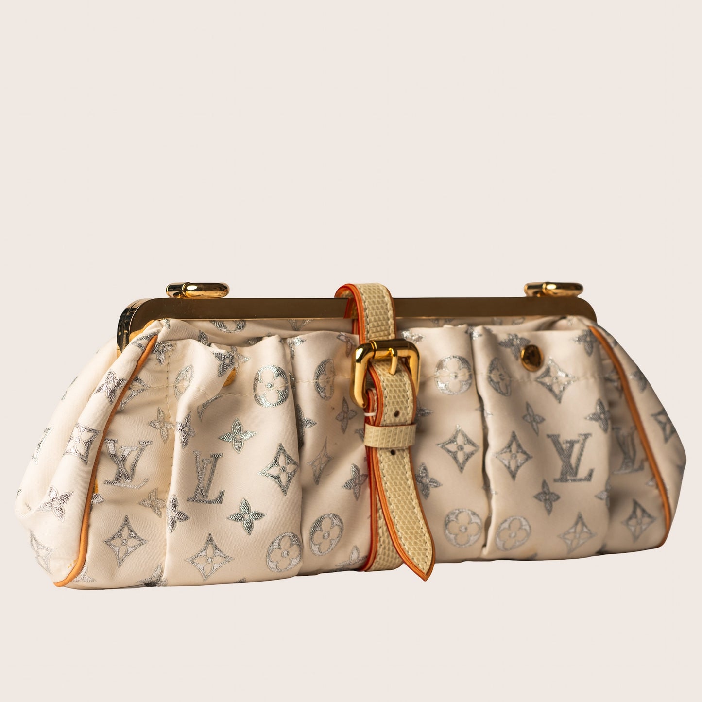Louis Vuitton Limited Edition Satin & Lizard Frame Bag