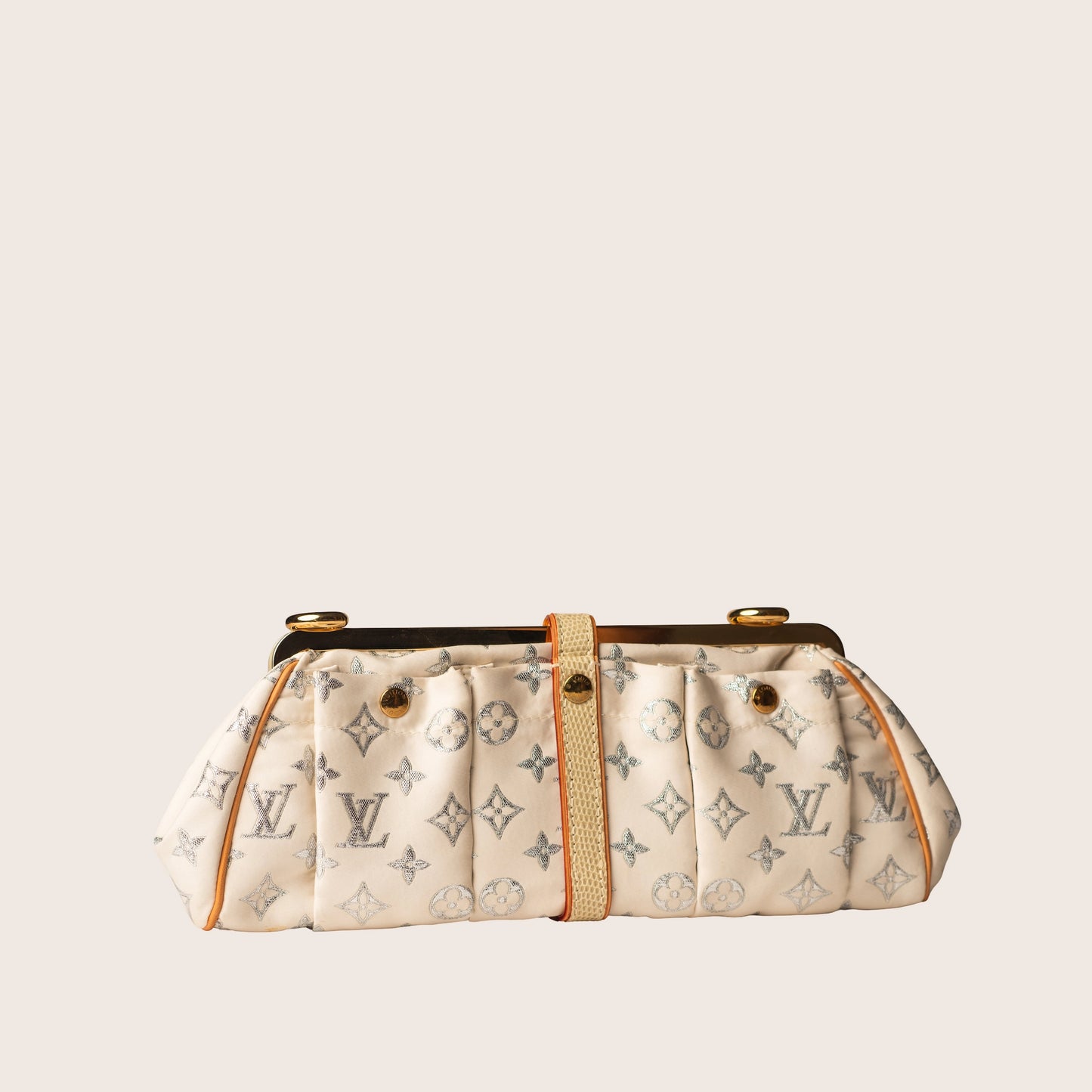 Louis Vuitton Limited Edition Satin & Lizard Frame Bag