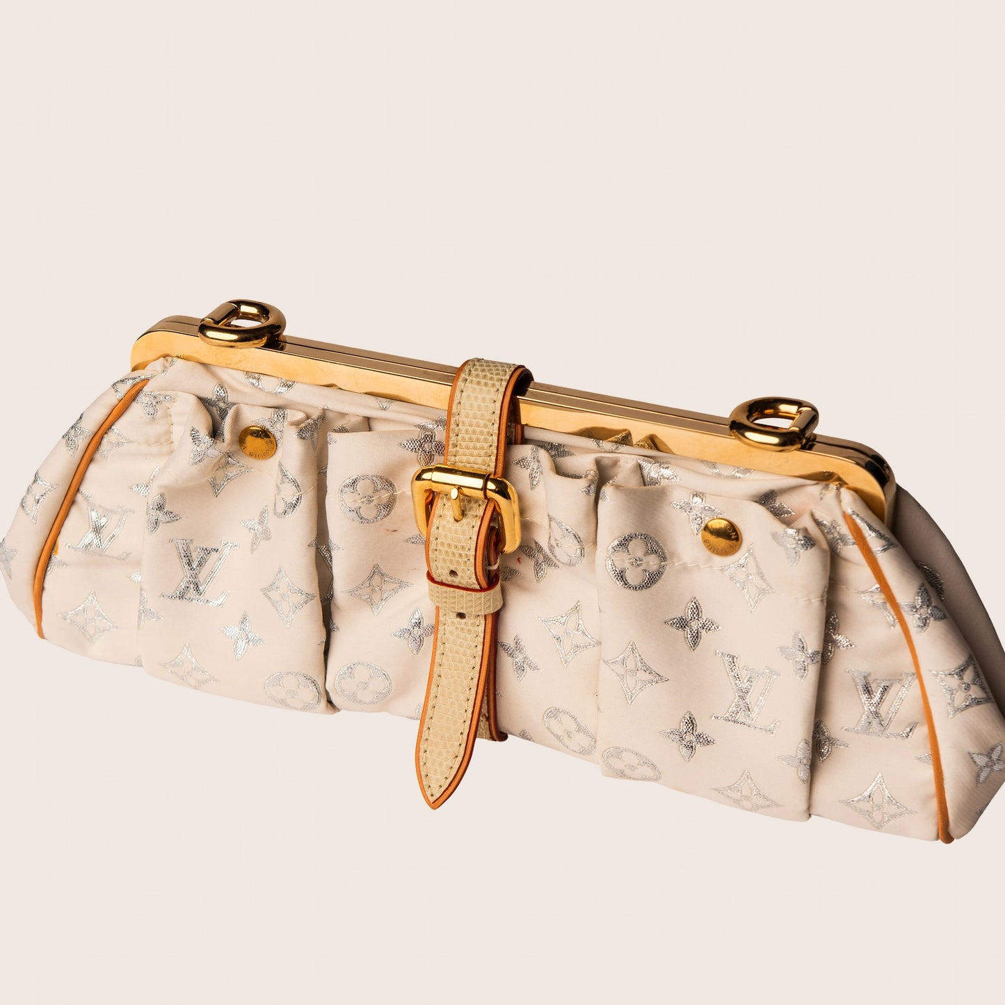 Louis Vuitton Limited Edition Satin & Lizard Frame Bag