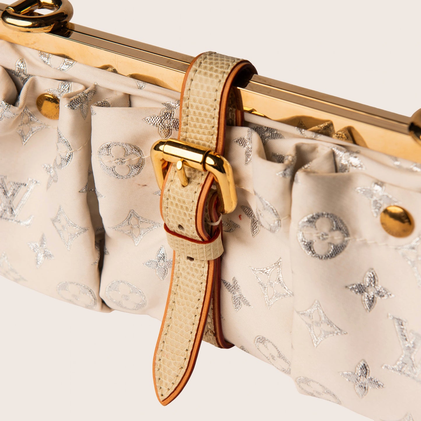 Louis Vuitton Limited Edition Satin & Lizard Frame Bag