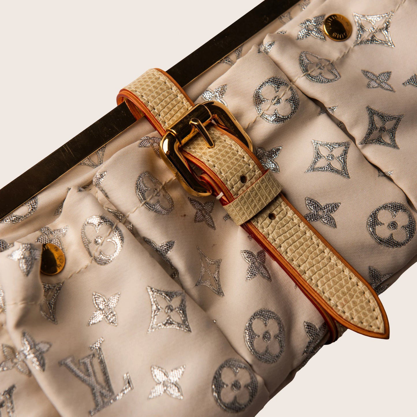 Louis Vuitton Limited Edition Satin & Lizard Frame Bag