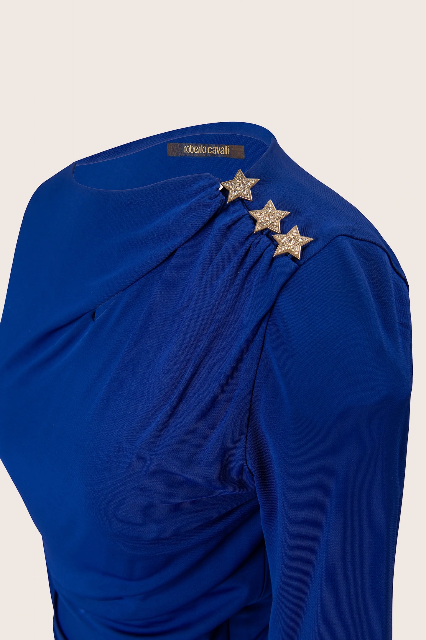 Roberto Cavalli Blue Ruched Dress