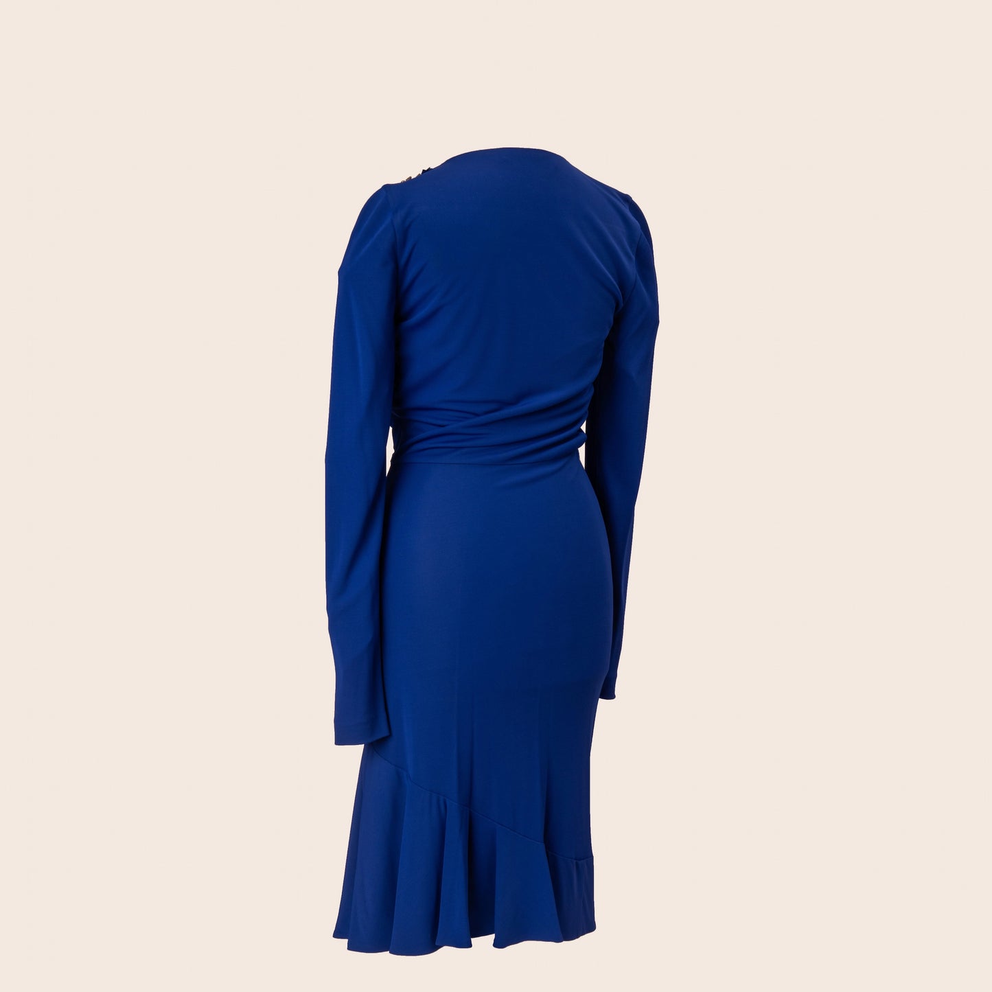 Roberto Cavalli Blue Ruched Dress