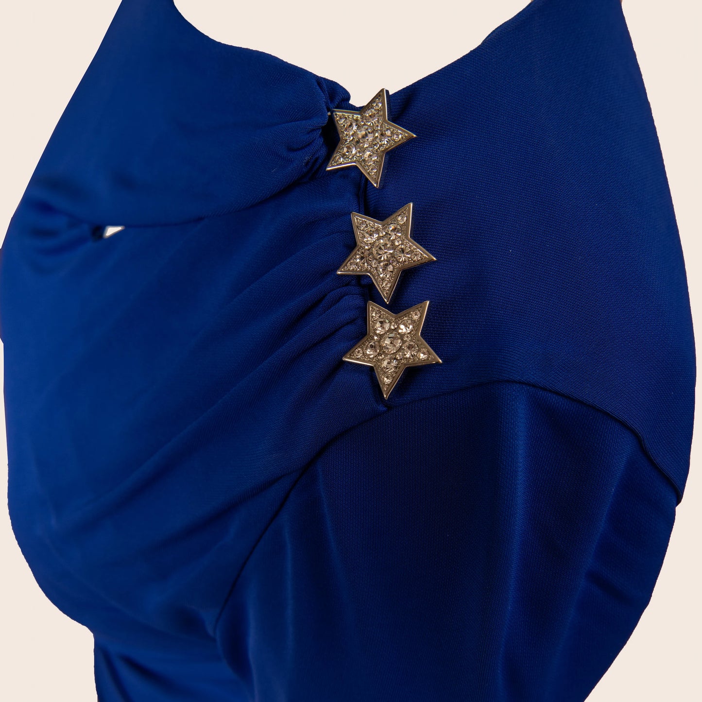 Roberto Cavalli Blue Ruched Dress