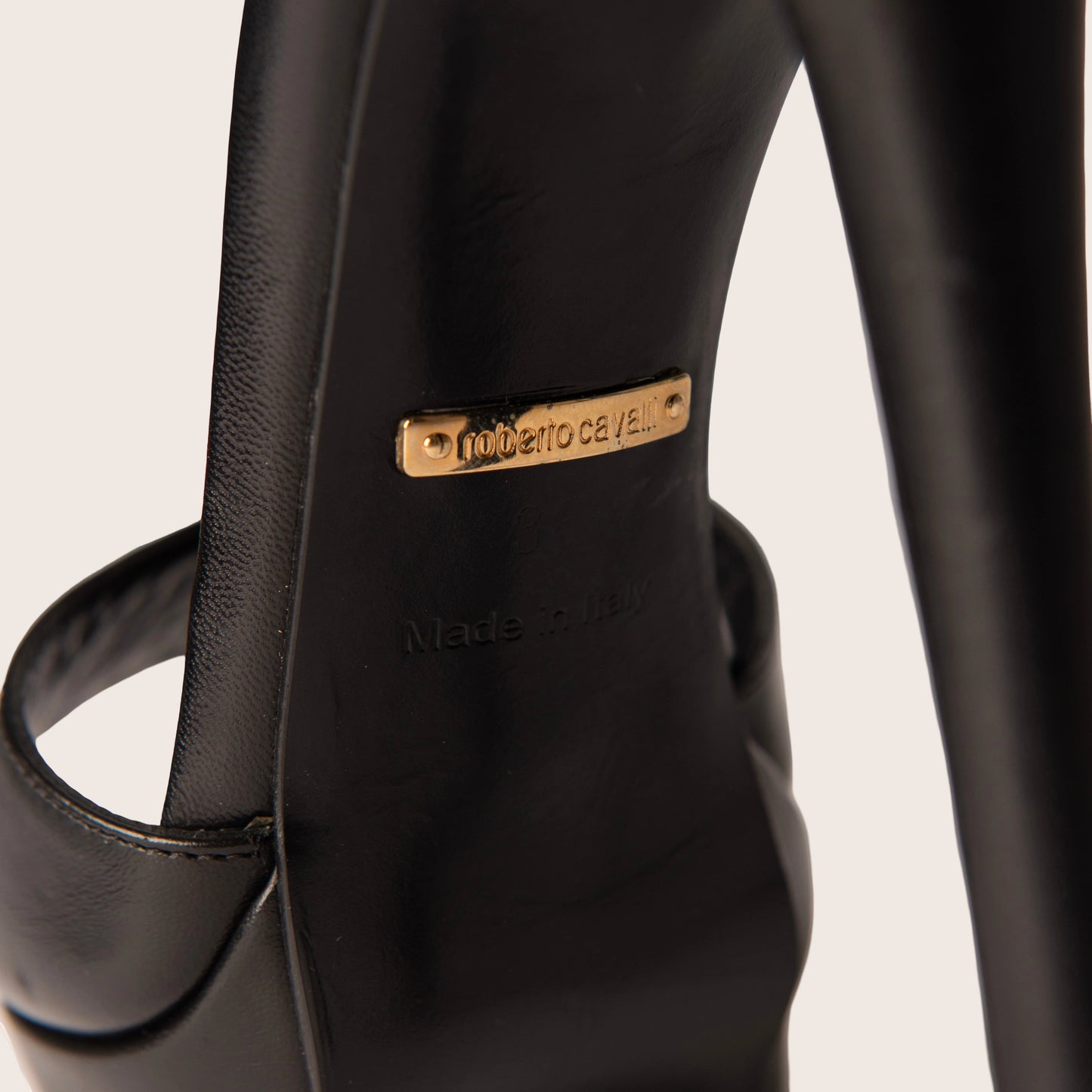 Roberto Cavalli Tiger Tooth platform Sandals In Black