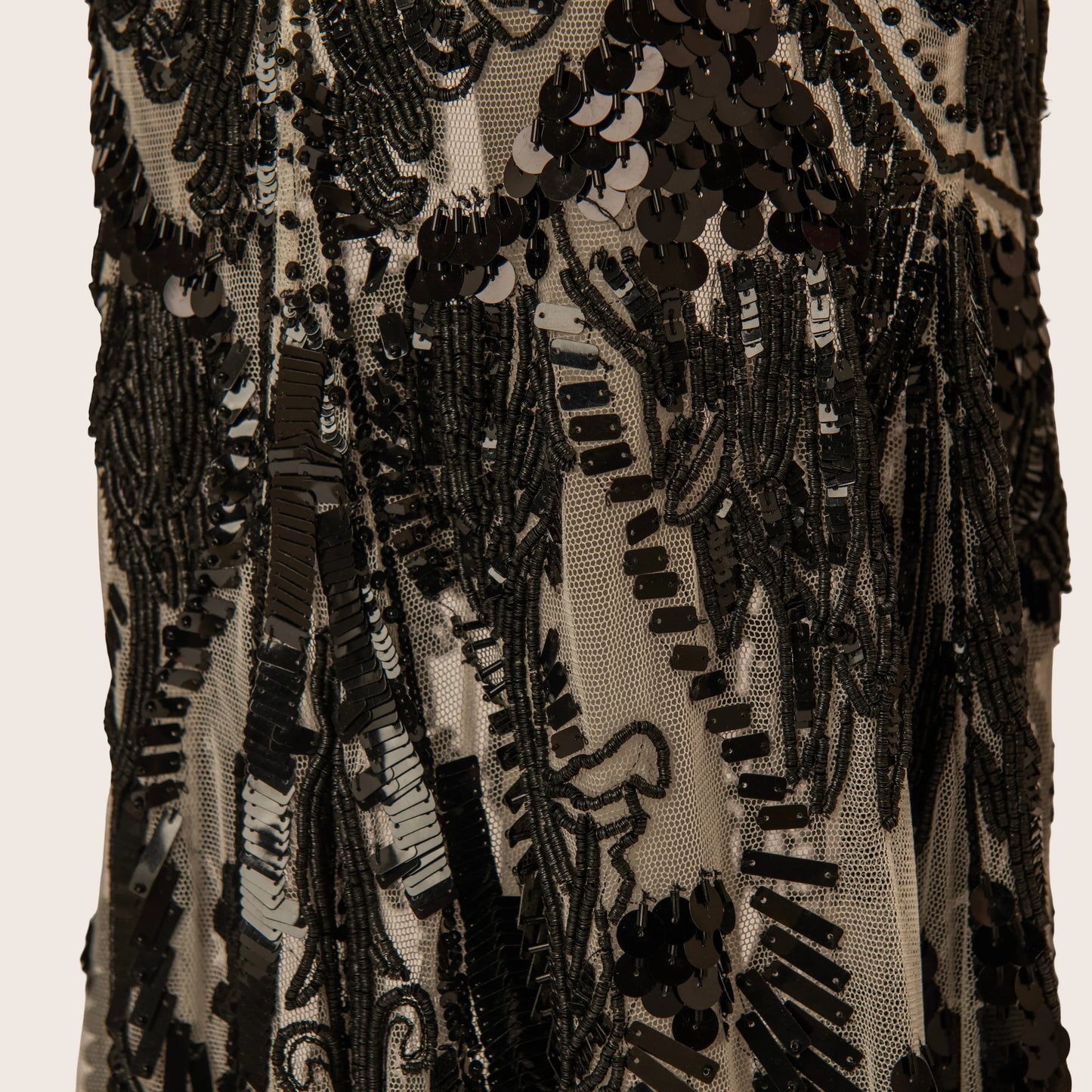 Roberto Cavalli Black & Nude Sequin-Embellished Evening Gown