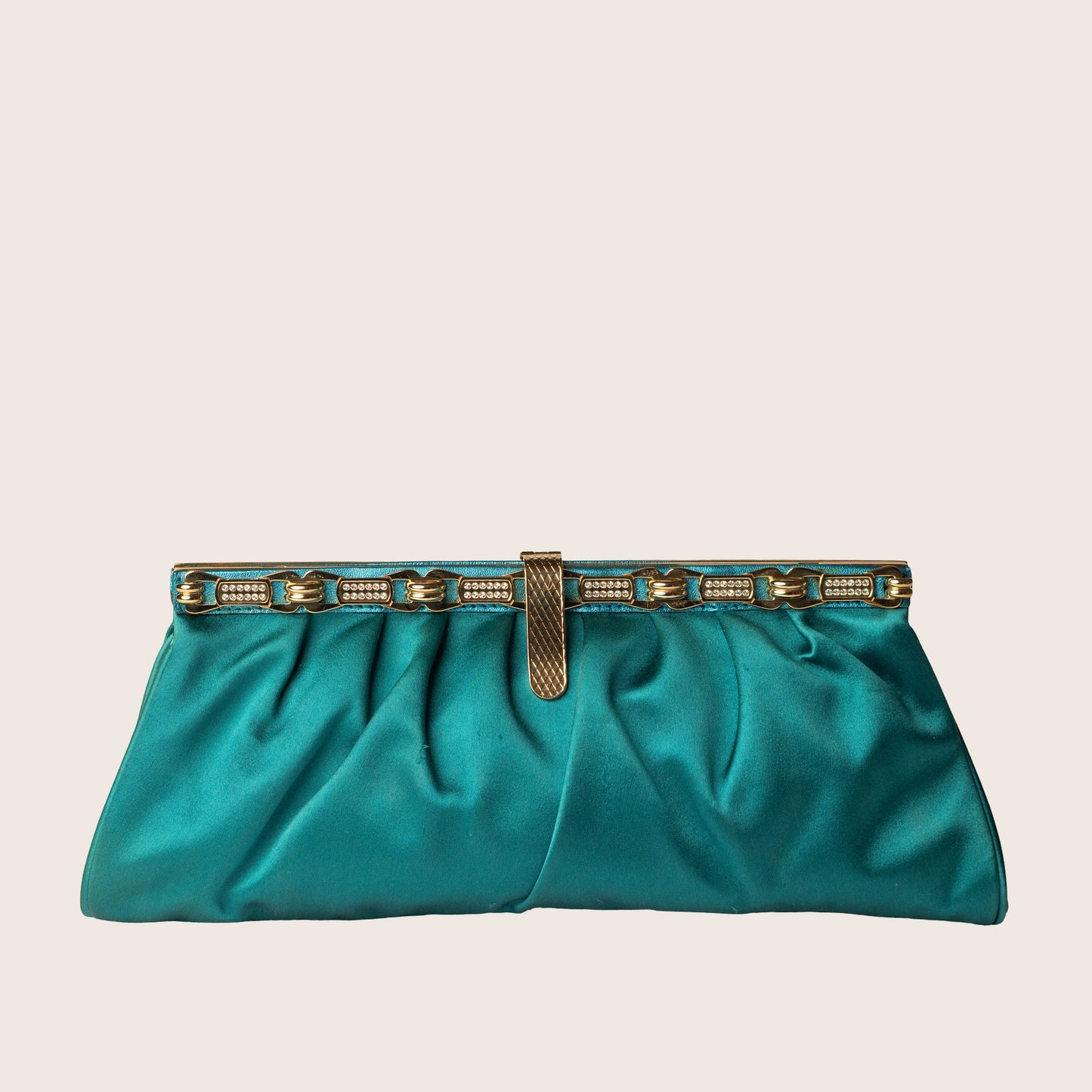 Roberto Cavalli Teal Silk Clutch