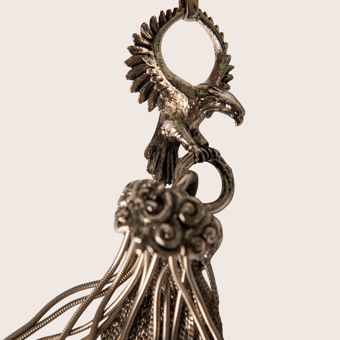 Roberto Cavalli Silver Croc-Embossed Tassel Minaudière