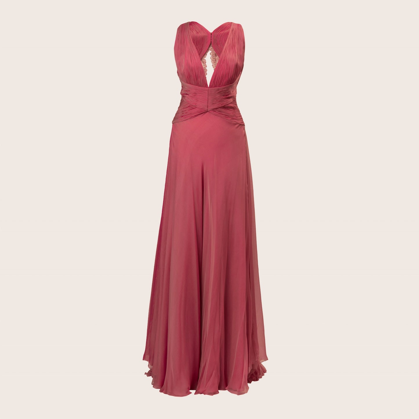 Roberto Cavalli Deep Pink Pleated Gown