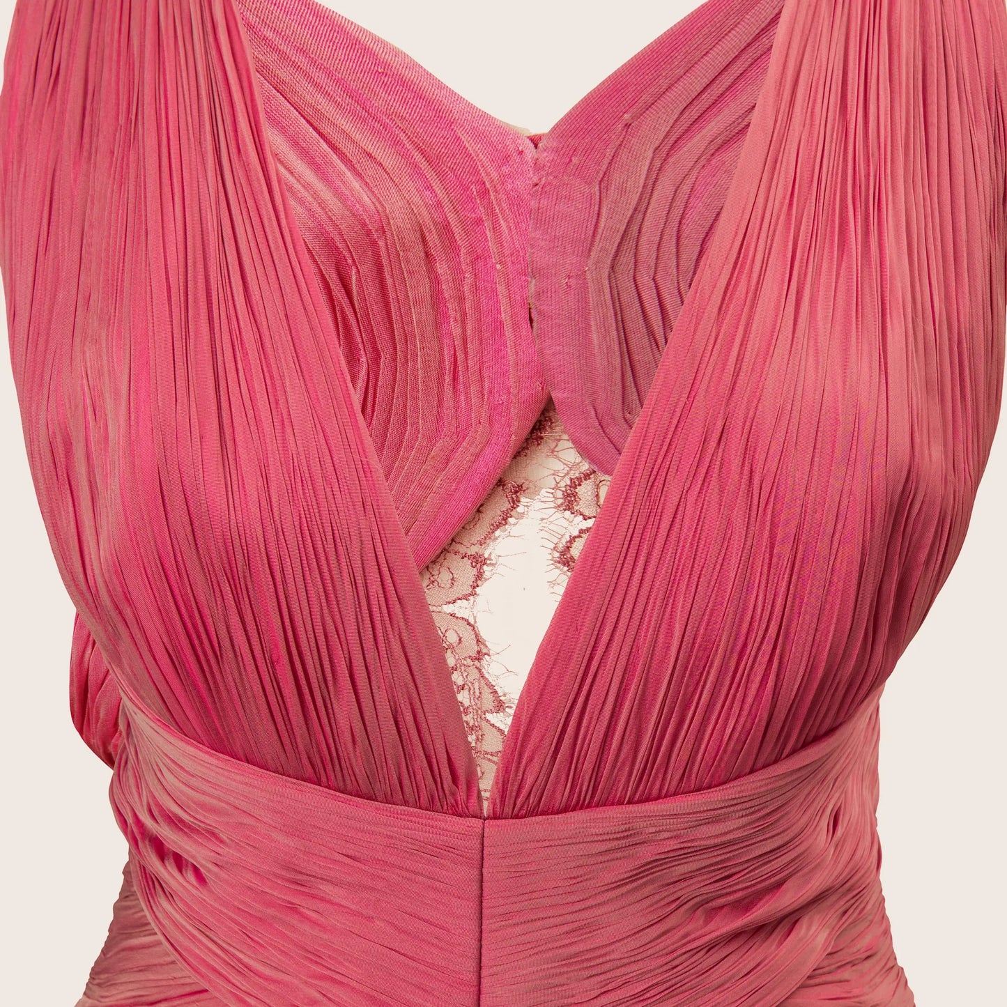 Roberto Cavalli Deep Pink Pleated Gown